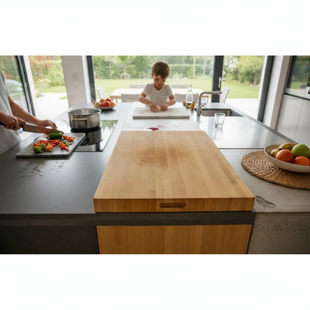 Kitchen countertop materials including granite quartz and marble samples